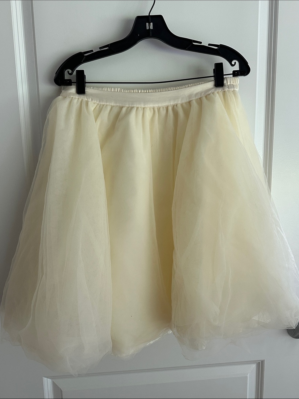 Amazon Cream Layered Tulle A-Line Skirt